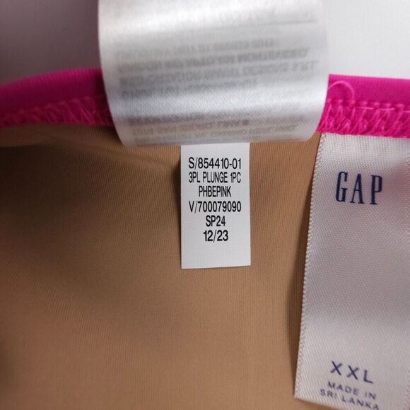 NWT GAP Maternity Strappy V-Neck One-Piece Swimsuit Phoebe Pink Pregnancy XXL - Picture 8 of 8